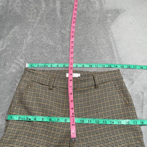 A.L.C. Pants Womens 2 Tan Edwin Plaid Split Hem Trouser Academia Preppy Classic - Picture 7 of 9